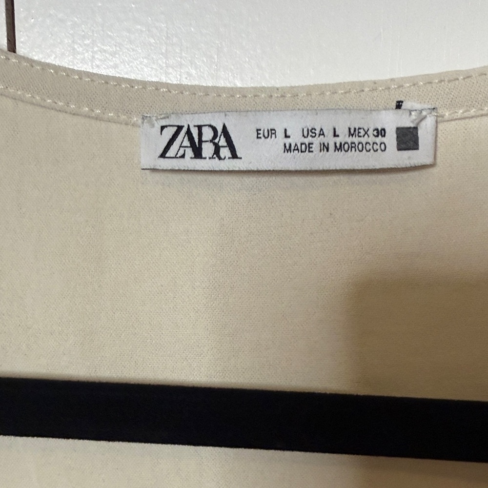 Zara Cream V Neck Tie Waist Midi Dress - Picture 10 of 10